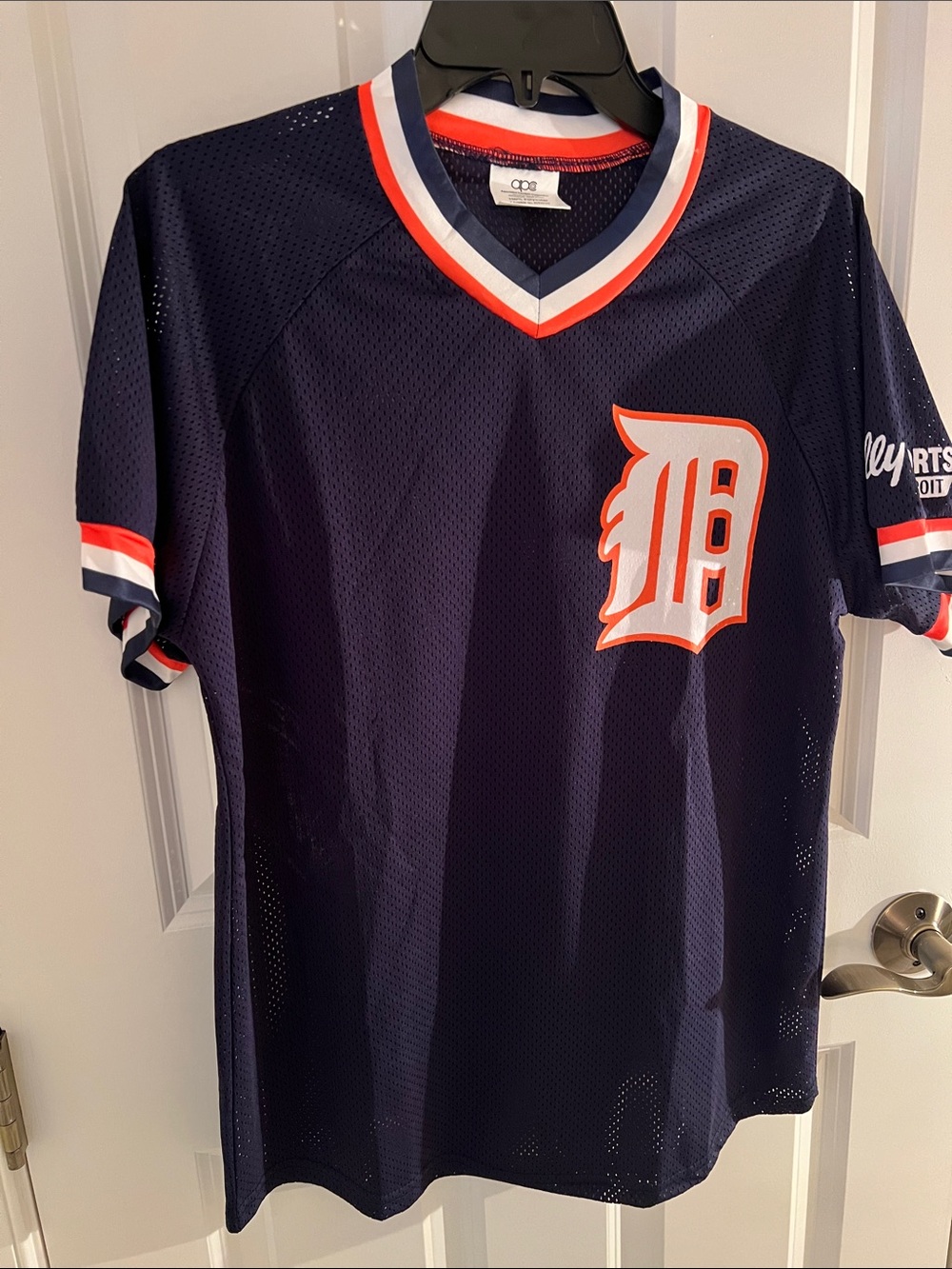 Bally Navy Mesh Men’s Jersey with Orange & White Trim # 84 On Back.